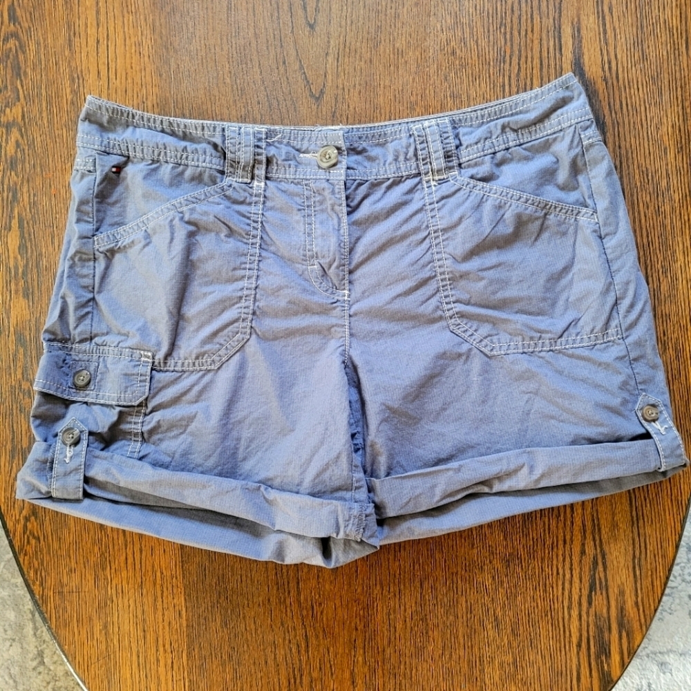 Tommy Hilfiger Gray Cotton Cargo Shorts Size Women's 10